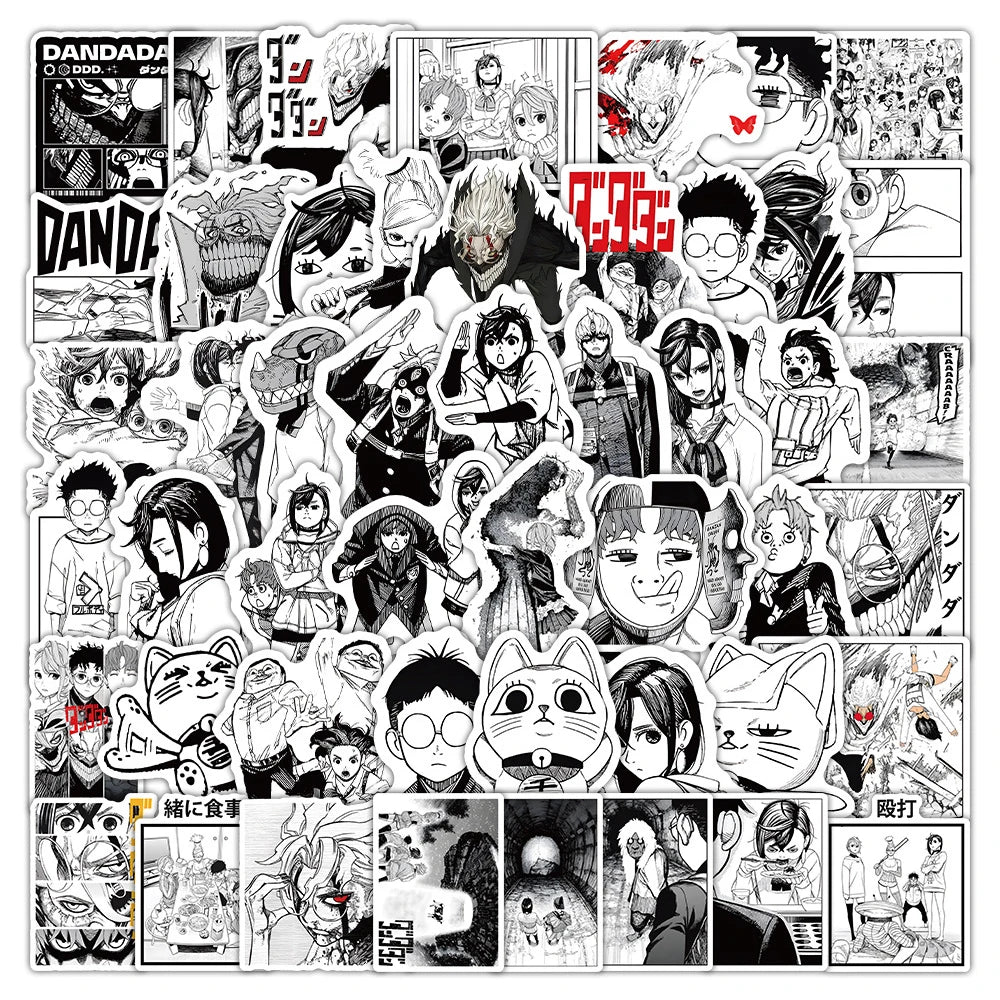 50pcs "Black White" Dandadan Stickers