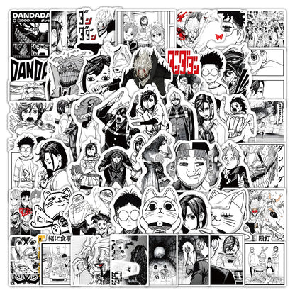 50pcs "Black White" Dandadan Stickers